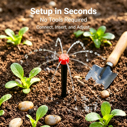 🔥Limited-time 50% off🎁 Pressure Compensating 8-Hole Adjustable Stake Micro Sprinkler
