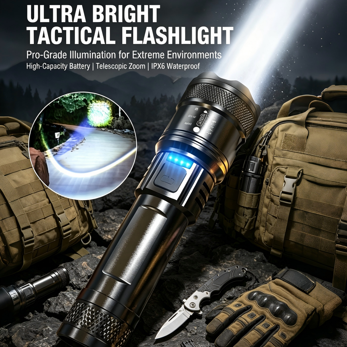 🔦 Limited-time 50% off🎁Super Strong Light Zoomable Flashlight