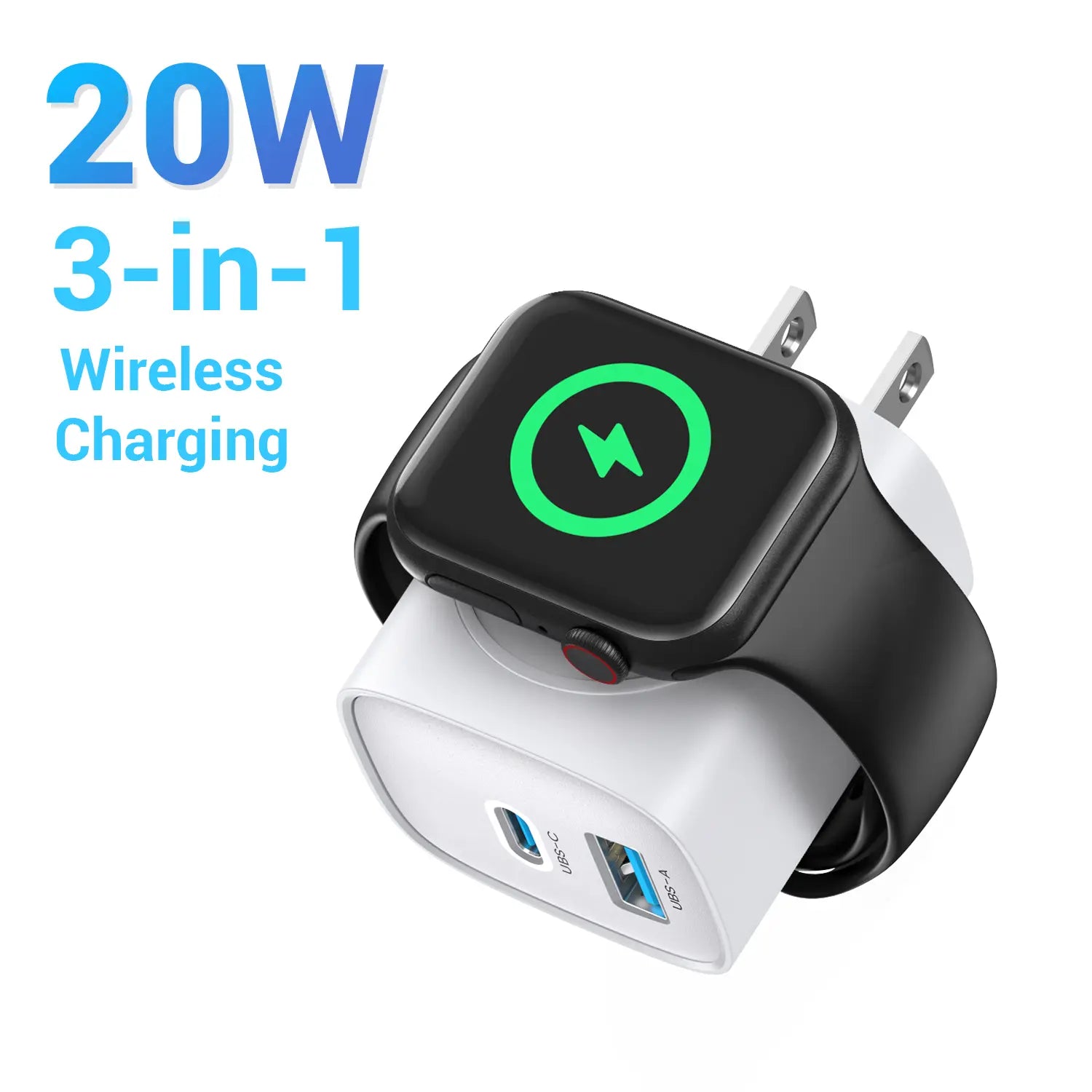 White 3-in-1 charger + free data cable