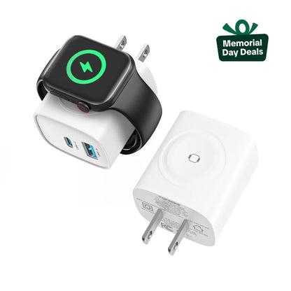 🔥Bonus Free Cable!🔥3-in-1 Magnetic Apple Watch & iPhone Charger