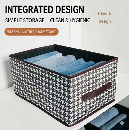 🔥Limited Time: Buy One Get One + Extra 50% Off🔥Premium Houndstooth Clothes Bin | Save 80% Closet Space, Dust & Moisture Resistant