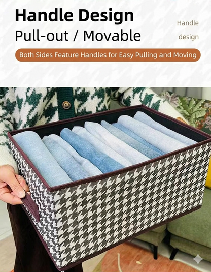 🔥Limited Time: Buy One Get One + Extra 50% Off🔥Premium Houndstooth Clothes Bin | Save 80% Closet Space, Dust & Moisture Resistant