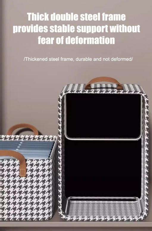 🔥Limited Time: Buy One Get One + Extra 50% Off🔥Premium Houndstooth Clothes Bin | Save 80% Closet Space, Dust & Moisture Resistant