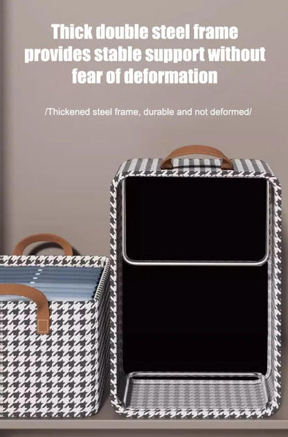 🔥Limited Time: Buy One Get One + Extra 50% Off🔥Premium Houndstooth Clothes Bin | Save 80% Closet Space, Dust & Moisture Resistant