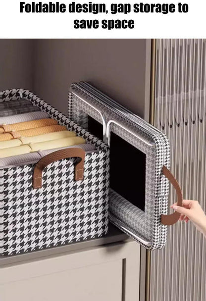 🔥Limited Time: Buy One Get One + Extra 50% Off🔥Premium Houndstooth Clothes Bin | Save 80% Closet Space, Dust & Moisture Resistant