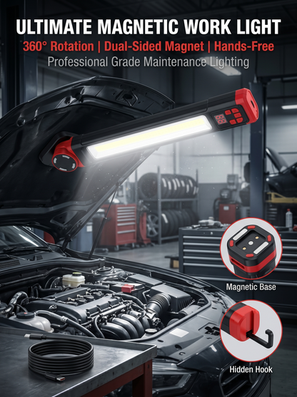 🎁【FathersDayGift】50%OFF🚙 Under Hood Work Light Bar, 3000LM LED Magnetic Light Bar with Hooks