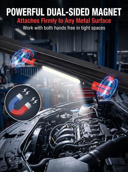 🎁【FathersDayGift】50%OFF🚙 Under Hood Work Light Bar, 3000LM LED Magnetic Light Bar with Hooks