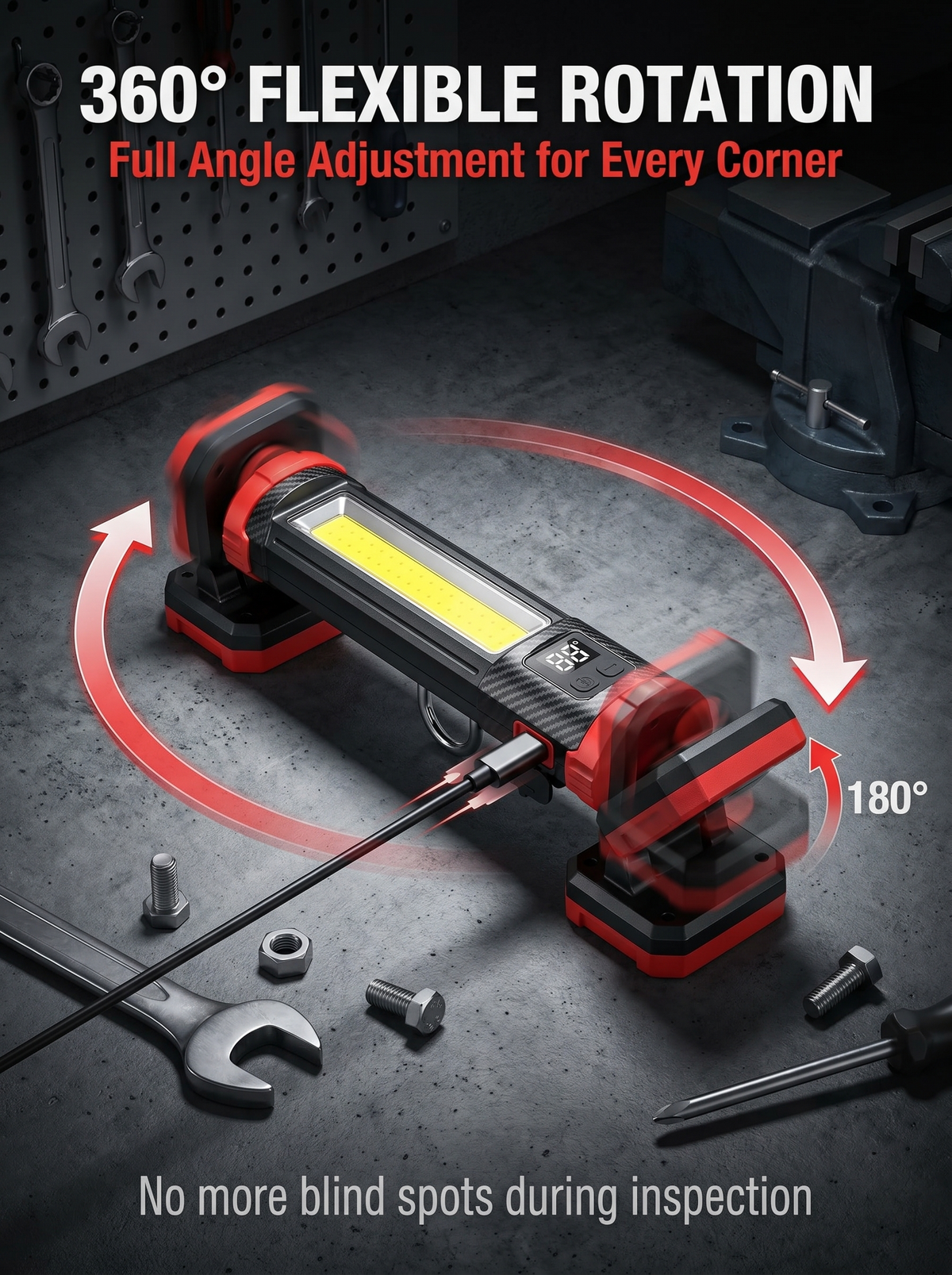 🎁【FathersDayGift】50%OFF🚙 Under Hood Work Light Bar, 3000LM LED Magnetic Light Bar with Hooks