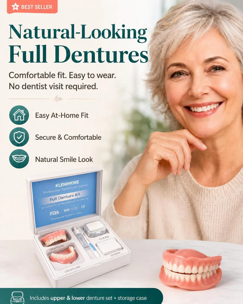 Natural-looking full denture kit
